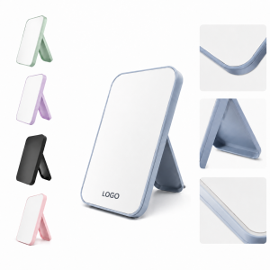 Multi-Color Foldable Desktop Travel Mirror with Adjustable Stand