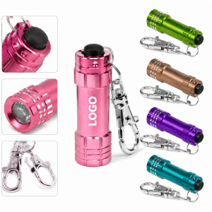 Compact Aluminum 3-LED Keyring Flashlight with Carabiner