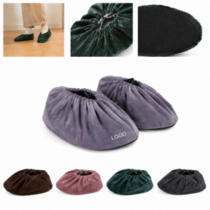 Protective Flannel Indoor Shoe Covers with Anti-Slip Base